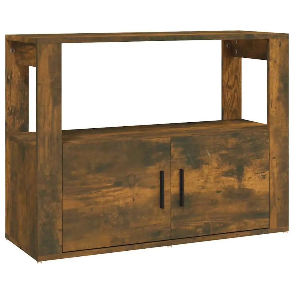 Sideboard Cabinet Smoked Oak Brown Engineered Wood Storage Buffet 80 x 30 x 60 cm