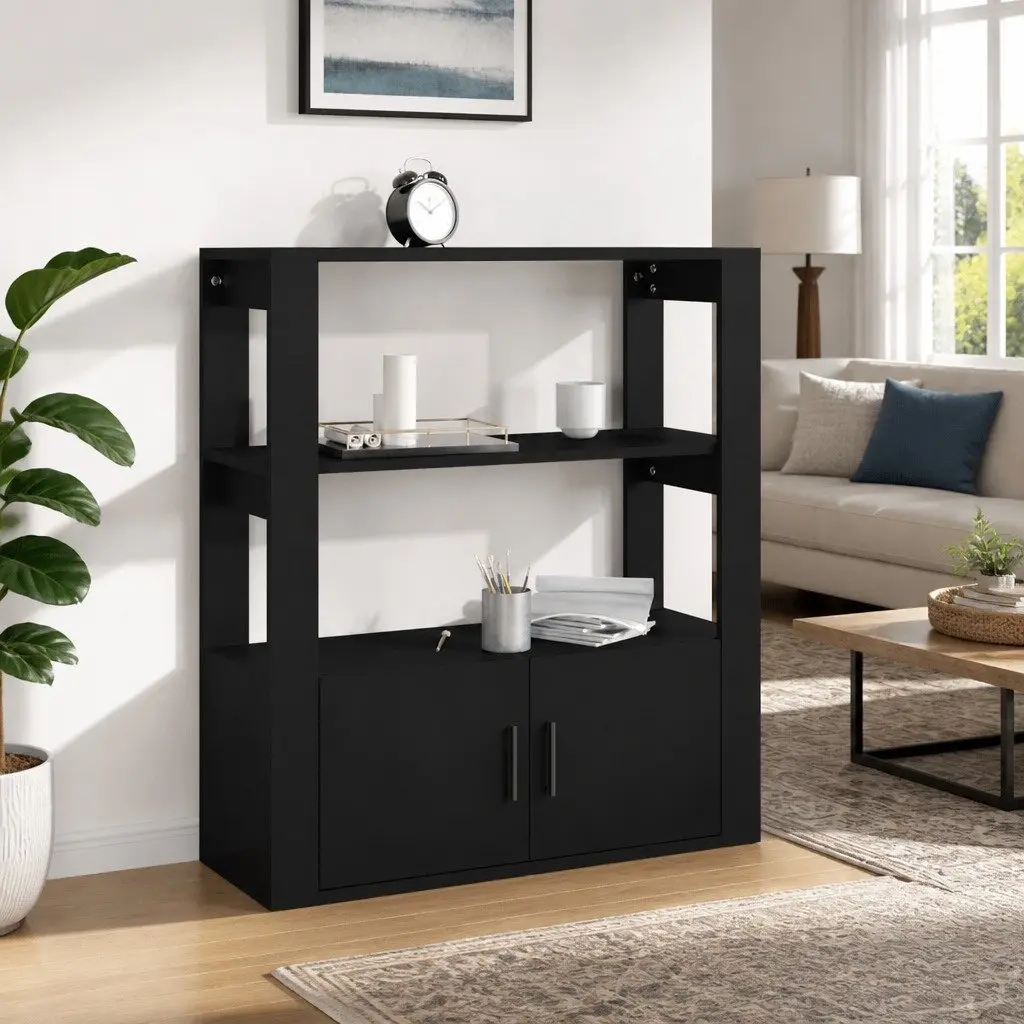 Black Sideboard for Organized Living Spaces