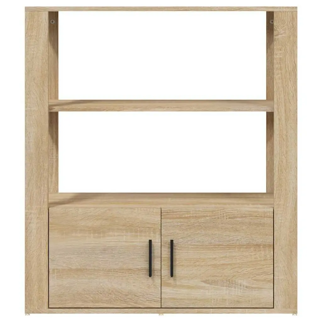 Brown Engineered Wood Sideboard with Storage Shelves