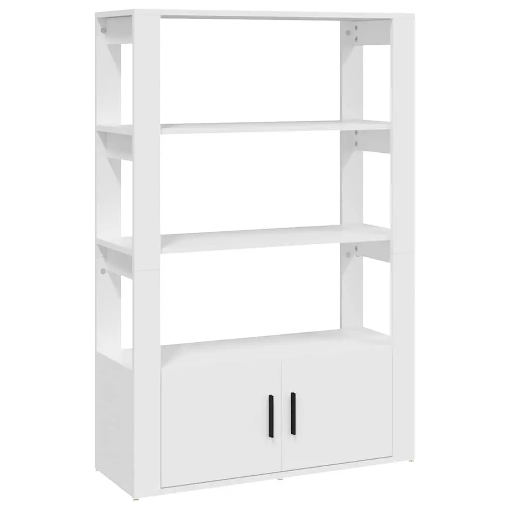 Sideboard Cabinet White 80x30x119.5cm Engineered Wood Storage Buffet Furniture