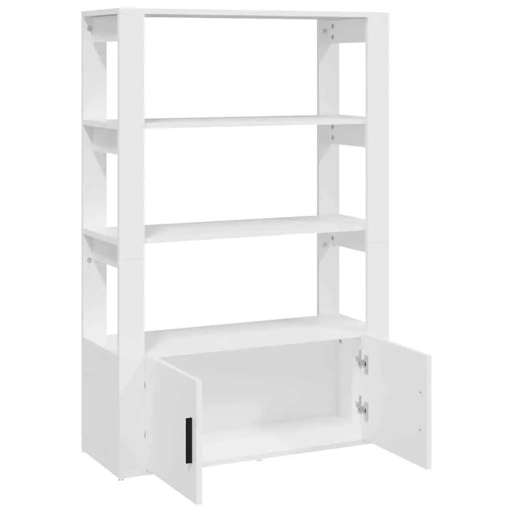 Sideboard Cabinet White 80x30x119.5cm Engineered Wood Storage Buffet Furniture
