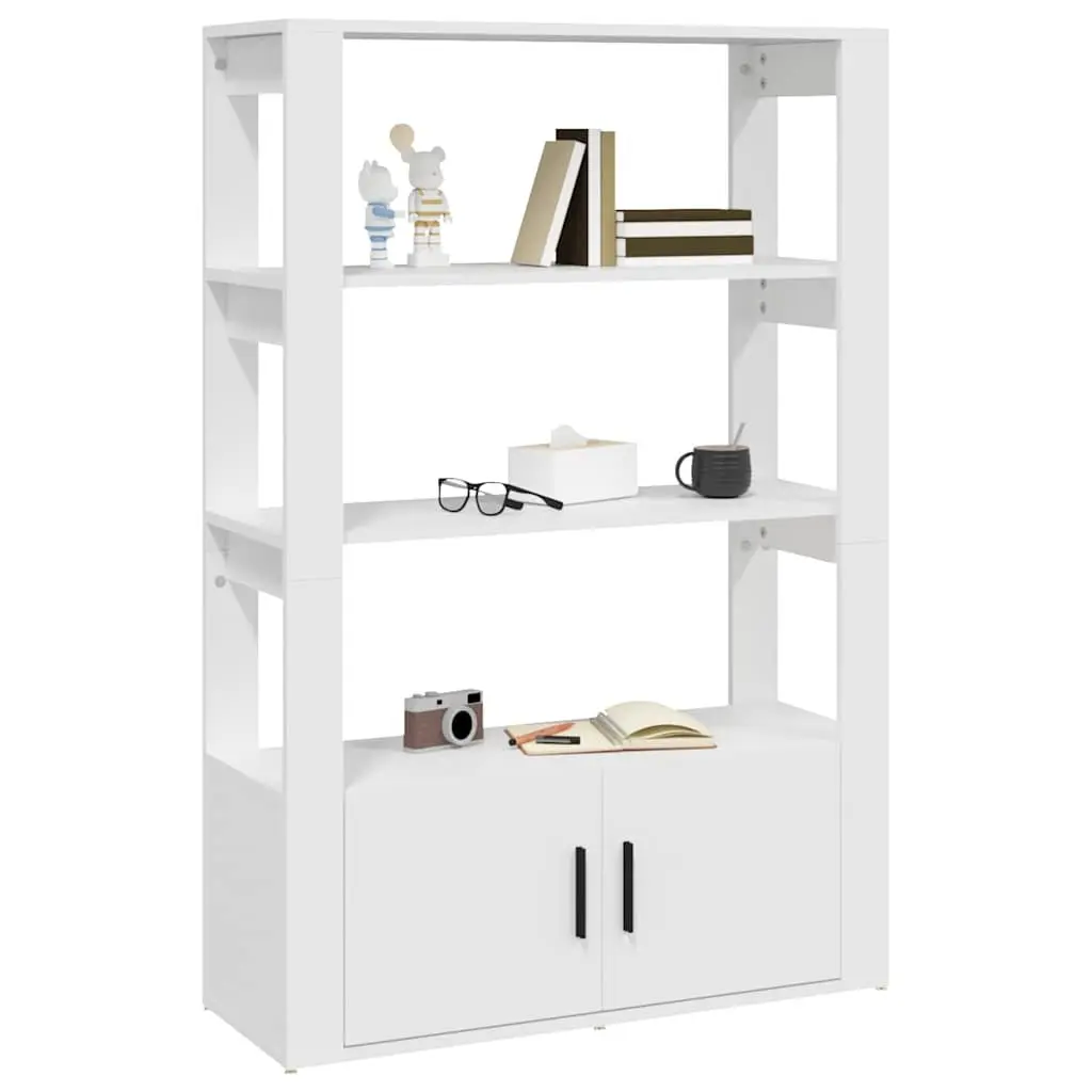 Sideboard Cabinet White 80x30x119.5cm Engineered Wood Storage Buffet Furniture