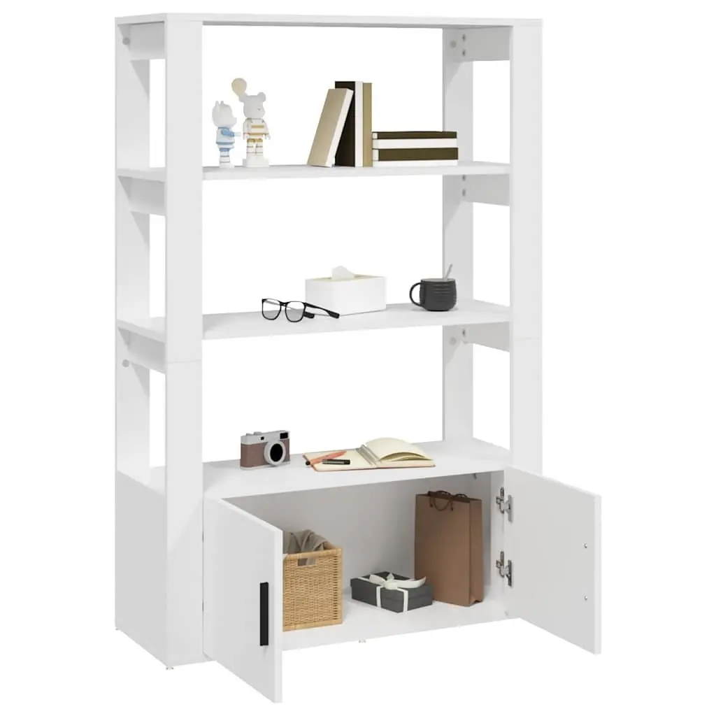 Sideboard Cabinet White 80x30x119.5cm Engineered Wood Storage Buffet Furniture