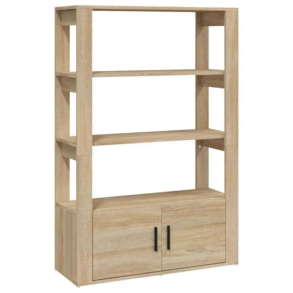 Sideboard Brown Engineered Wood Storage Cabinet 80W x 30D x 119.5H cm with Shelves and Doors