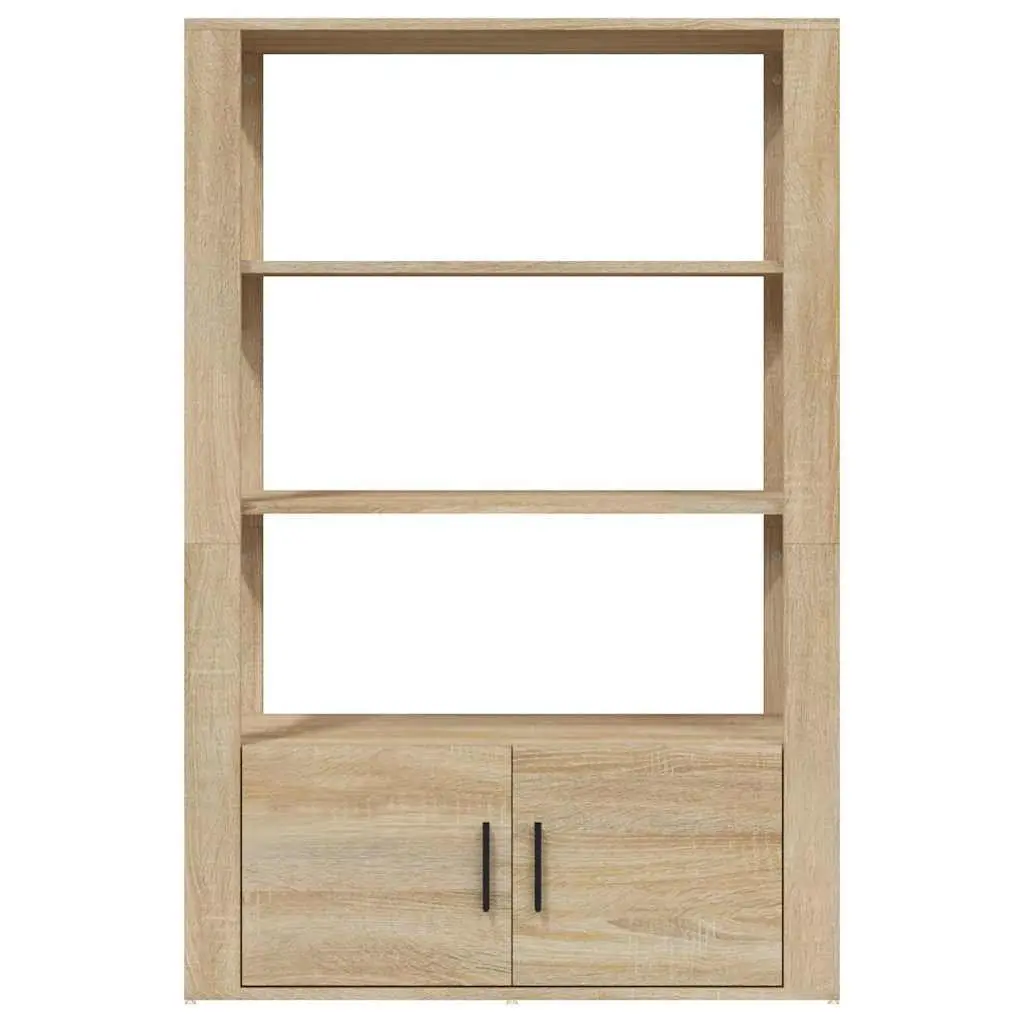 Sideboard Brown Engineered Wood Storage Cabinet 80W x 30D x 119.5H cm with Shelves and Doors