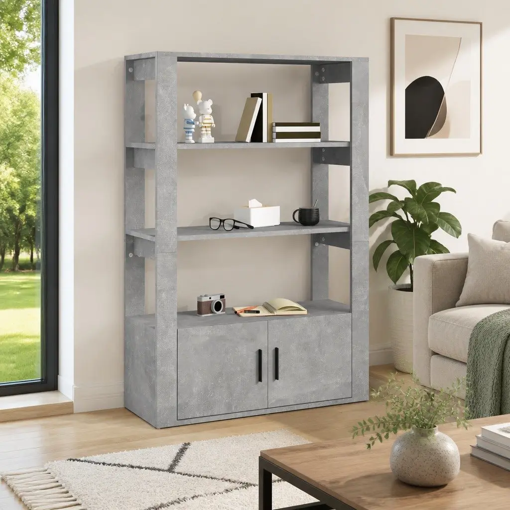 Grey Sideboard Storage Cabinet with Doors