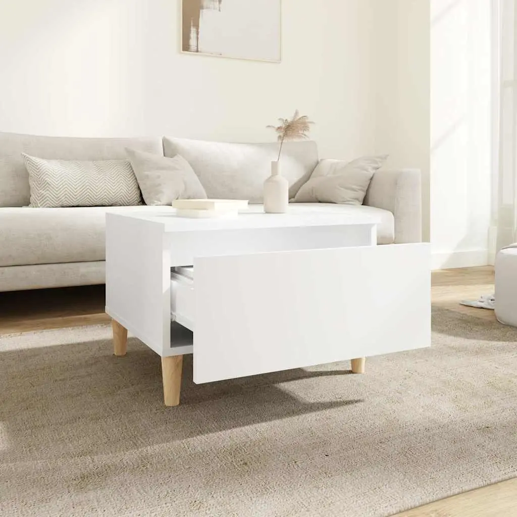 White End Table Scandinavian Style 50W x 46D x 35H cm Engineered Wood
