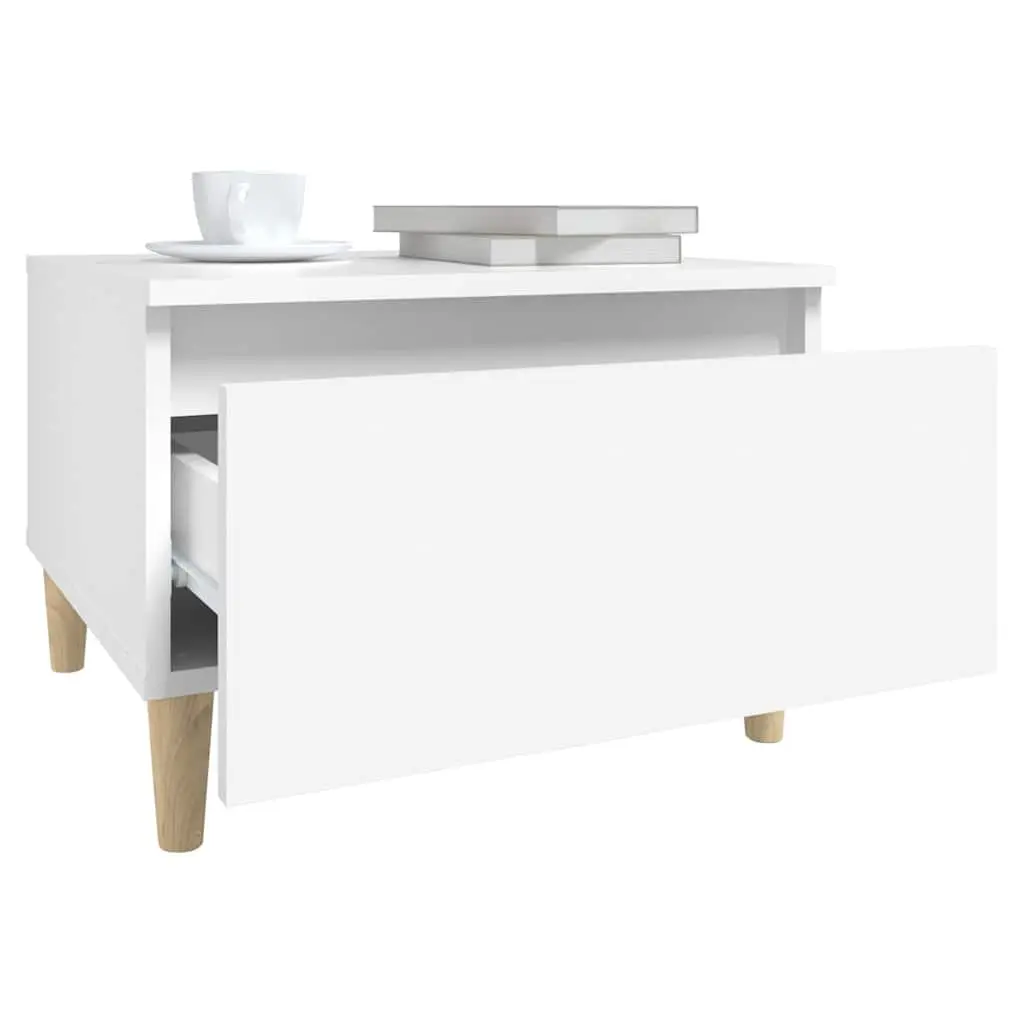 White End Table Scandinavian Style 50W x 46D x 35H cm Engineered Wood