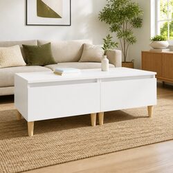 Set of 2 White Engineered Wood Accent Side Tables