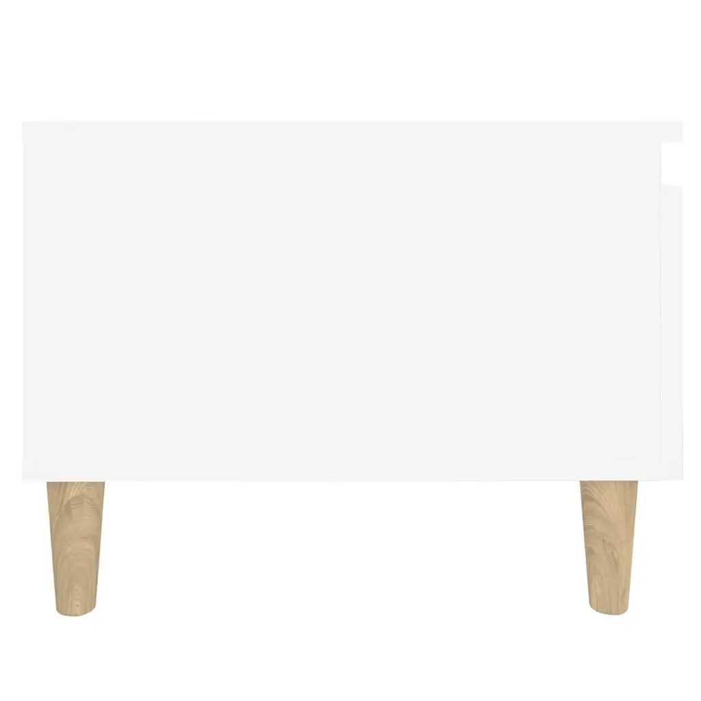 End Table White Engineered Wood 50 x 46 x 35 cm with Drawer Storage Accent 2 Piece