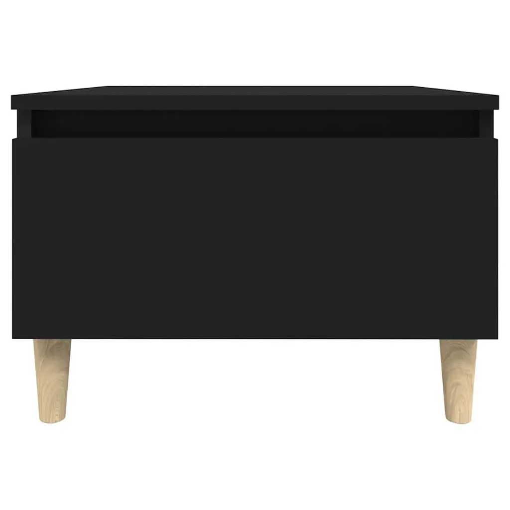 End Table Black Scandinavian 50 x 46 x 35 cm Engineered Wood with Wooden Feet