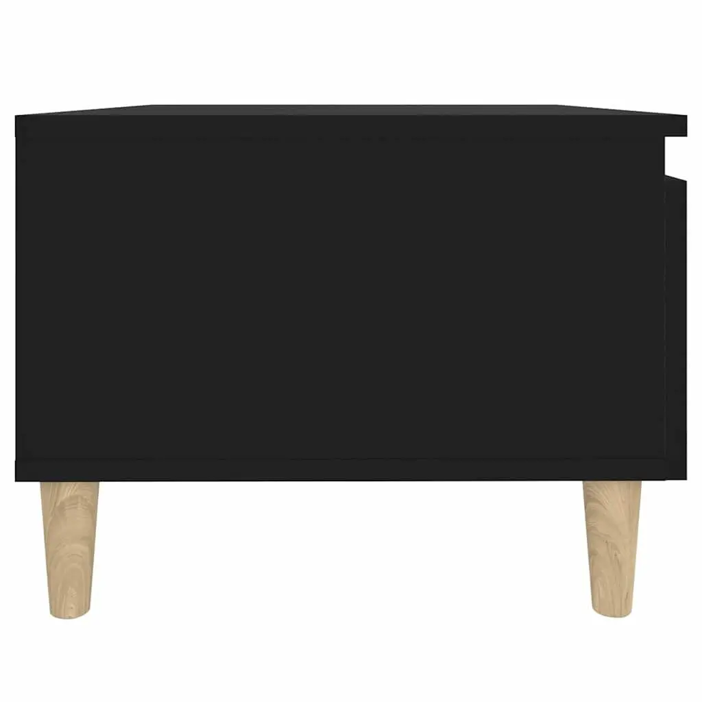 End Table Black Scandinavian 50 x 46 x 35 cm Engineered Wood with Wooden Feet