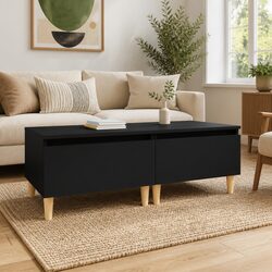 Scandinavian Style Black Side Tables 2 pcs 50x46x35 cm
