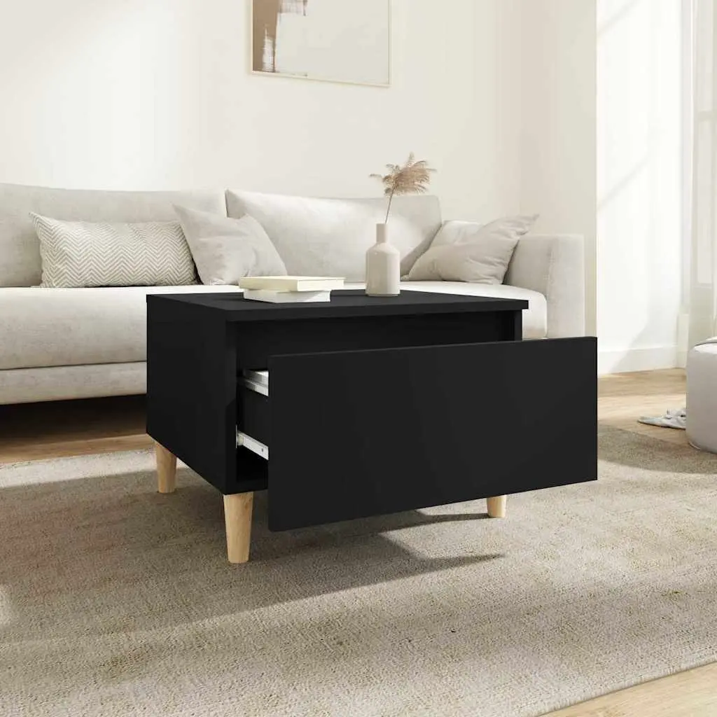 End Tables 2 pcs Black 50x46x35 cm Engineered Wood Side Table Accent Furniture