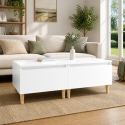 Scandinavian White Gloss Side Tables - 2 Pack