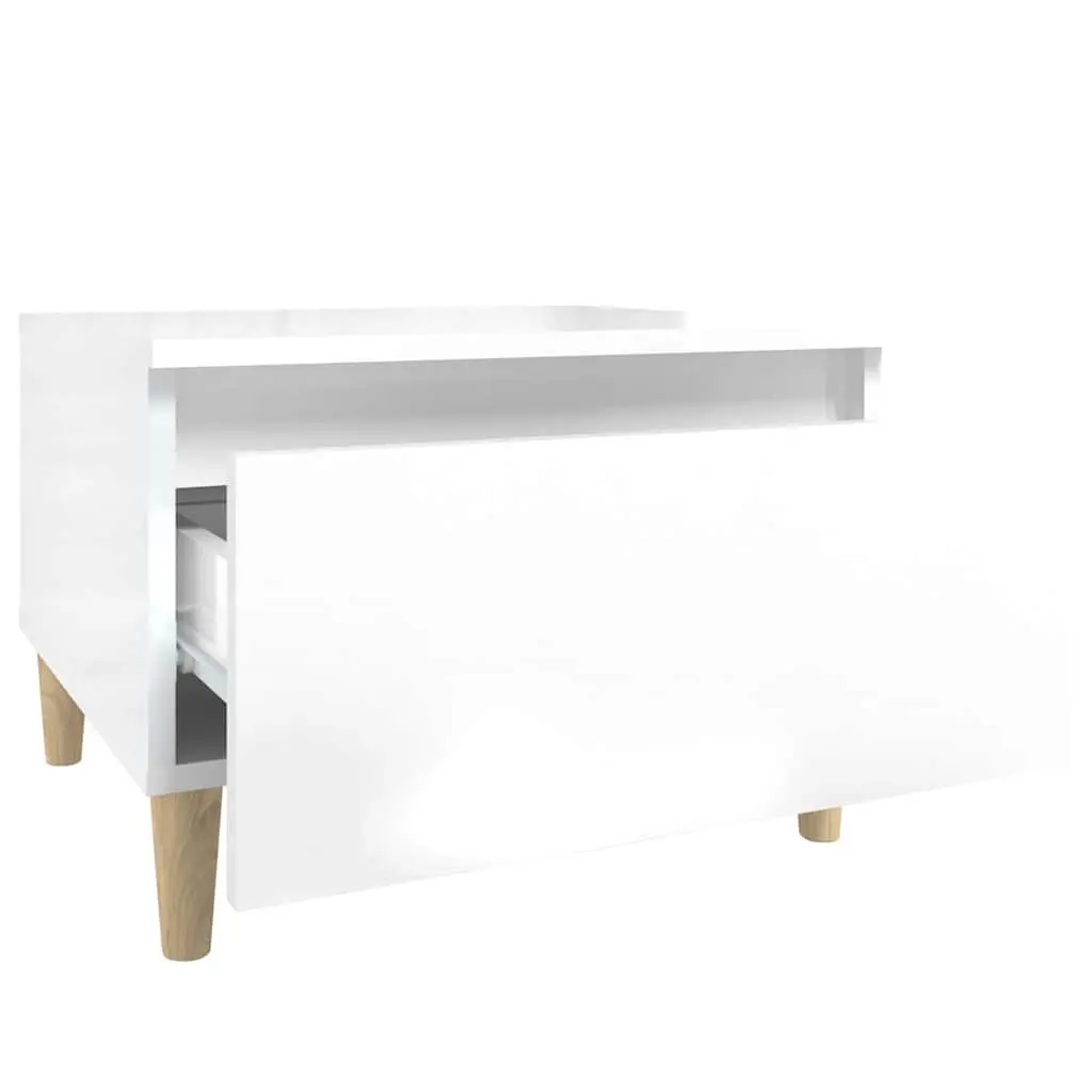 Side Tables High Gloss White 2 pcs Engineered Wood