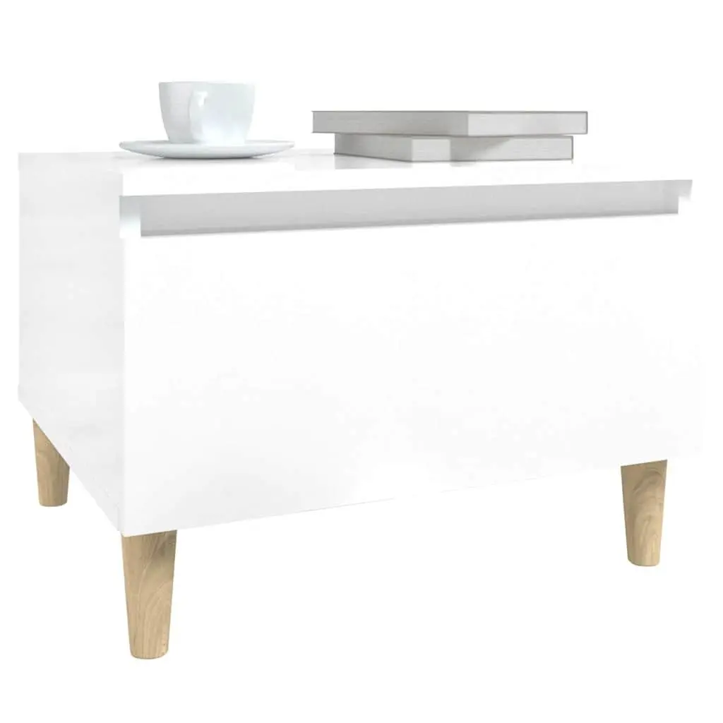Side Tables High Gloss White 2 pcs Engineered Wood
