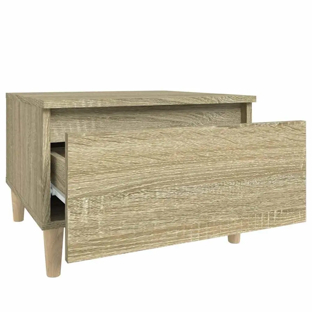 End Table Sonoma Oak Brown Engineered Wood 50W x 46H x 35D cm Living Room Furniture