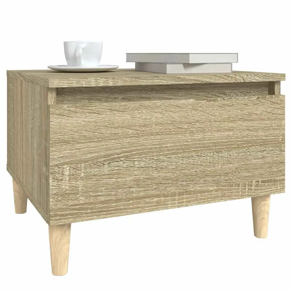 End Table Sonoma Oak Brown Engineered Wood 50W x 46H x 35D cm Living Room Furniture