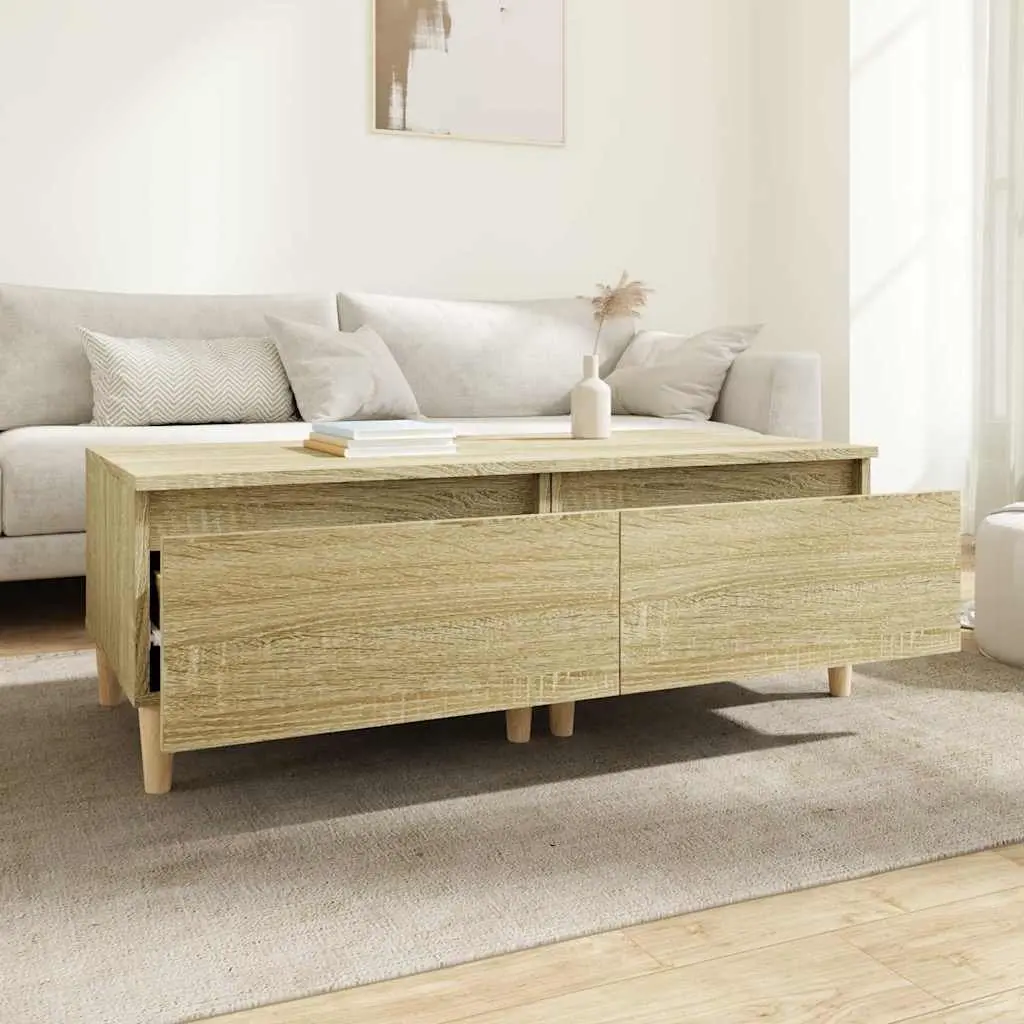 End Table Side Tables 2 pcs Brown Engineered Wood Storage Drawer Living Room