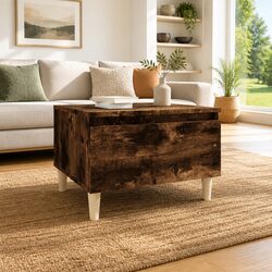 Scandinavian Side Table with Drawer Storage in Brown