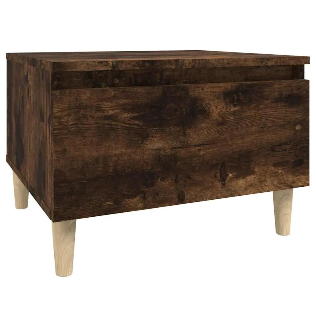 End Table Scandinavian Brown Engineered Wood with Drawer Storage