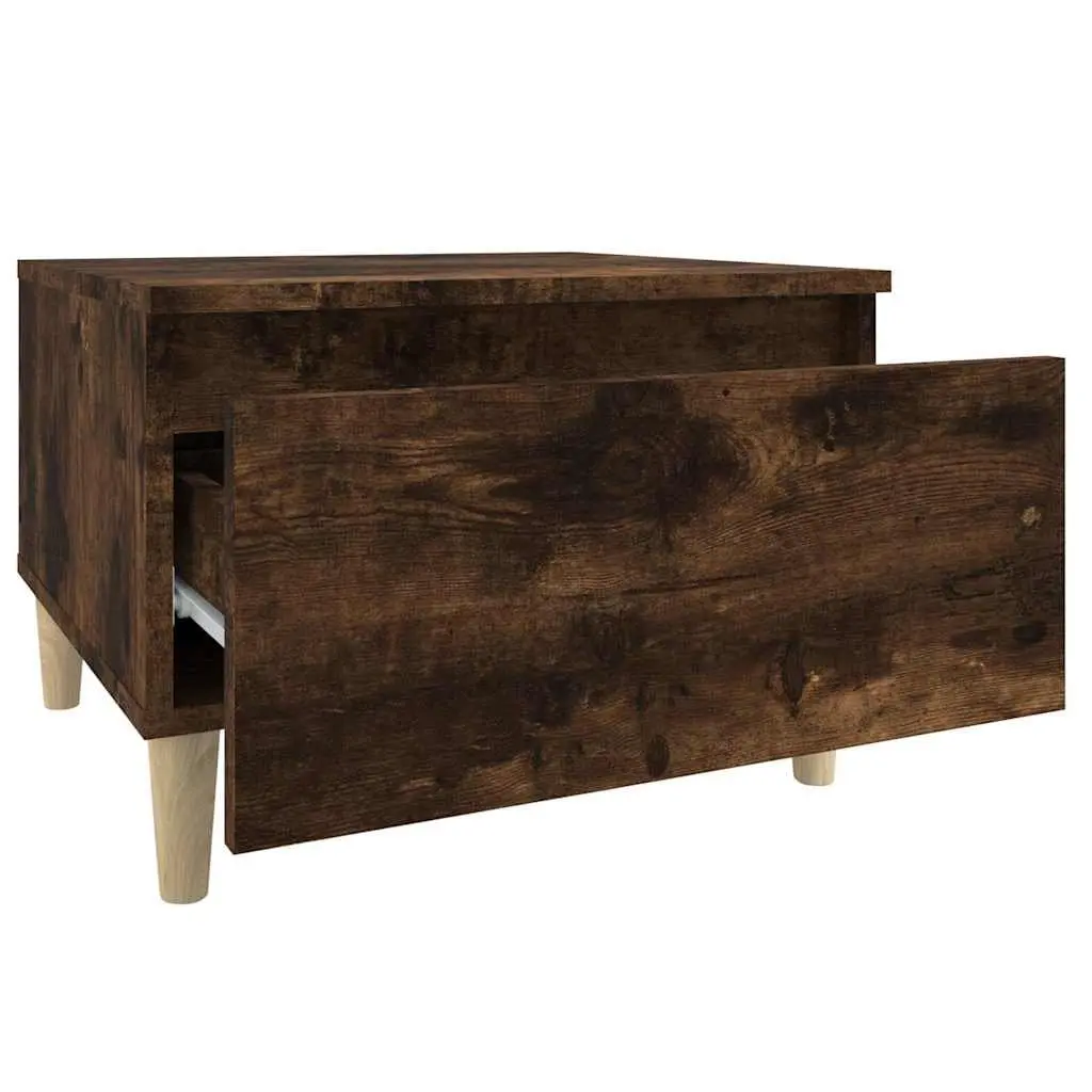 End Table Scandinavian Brown Engineered Wood with Drawer Storage