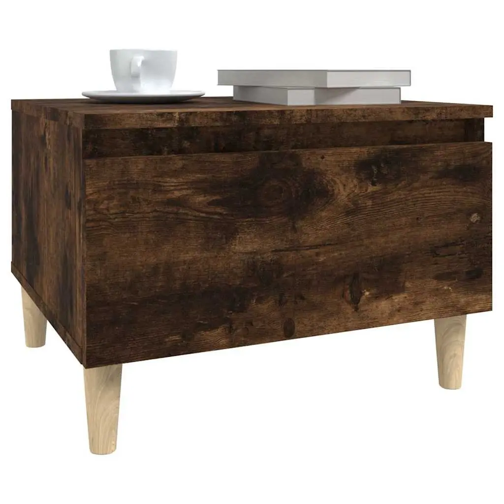 End Table Scandinavian Brown Engineered Wood with Drawer Storage