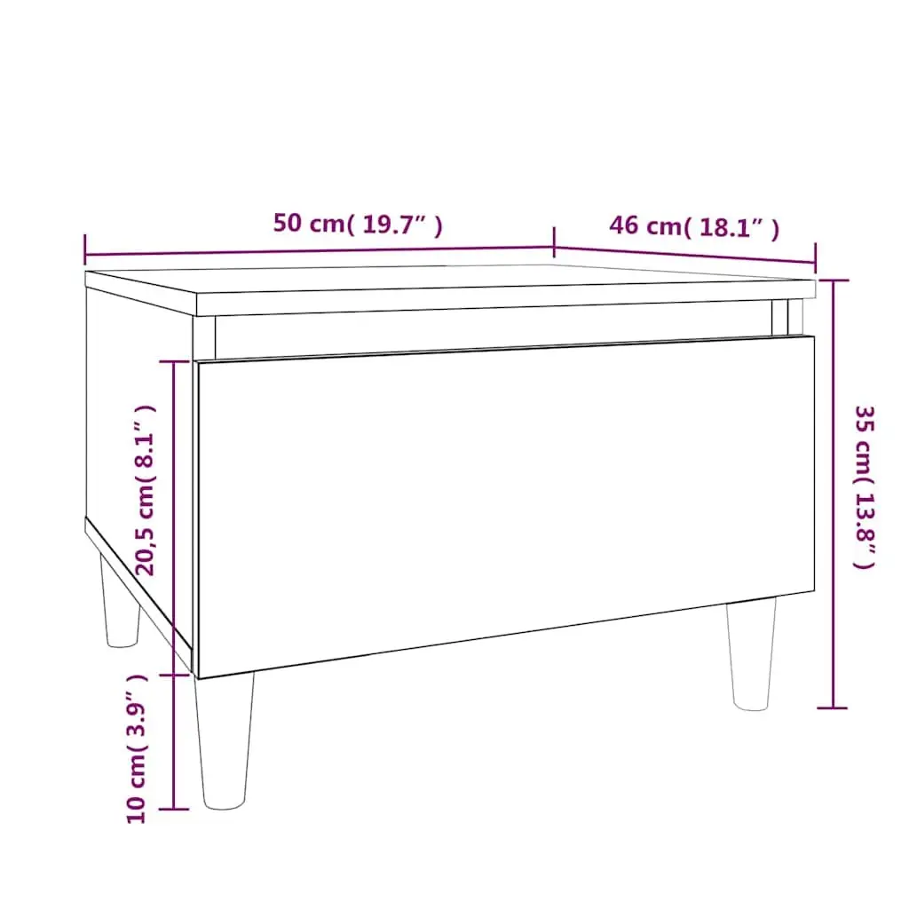 End Tables Set of 2 Brown Oak Scandinavian Side Table with Drawer Storage Engineered Wood 50 x 46 x 35 cm