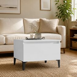Charming White End Table with Drawer for Living Room