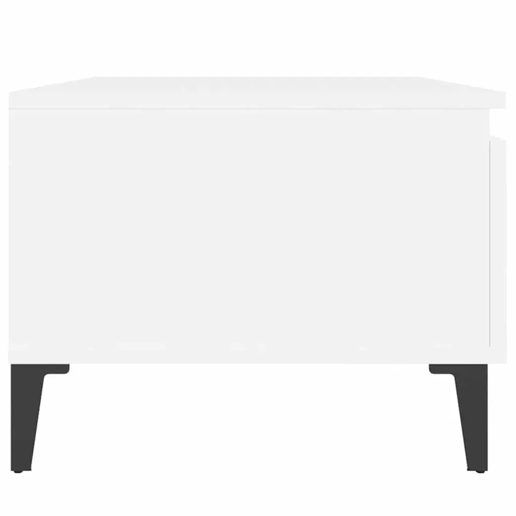 White End Table Industrial Style 50 x 46 x 35 cm Engineered Wood with Drawer Storage