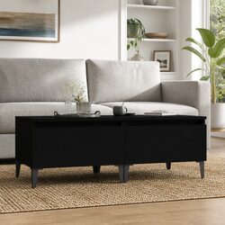 Set of 2 Black Side Tables with Storage Drawer