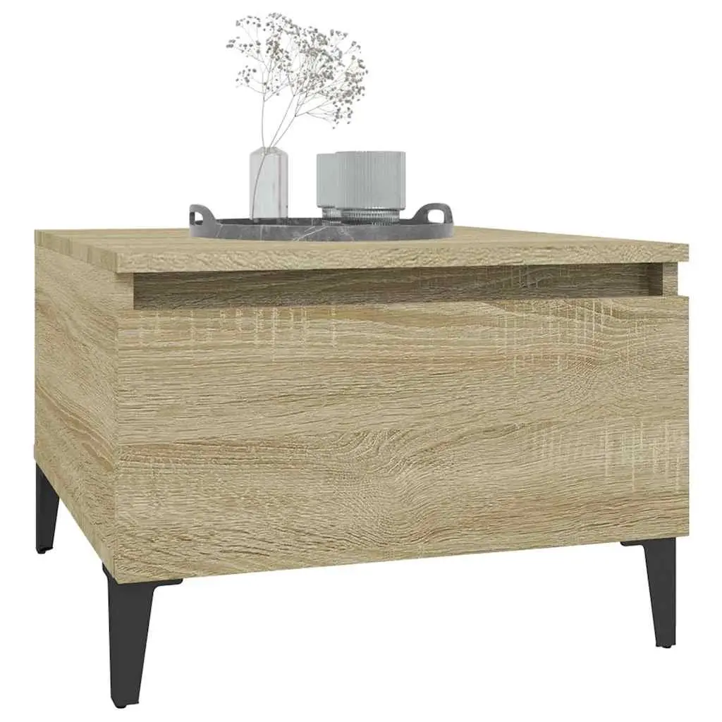 End Tables 2 pcs Brown Engineered Wood Side Tables with Drawer Storage
