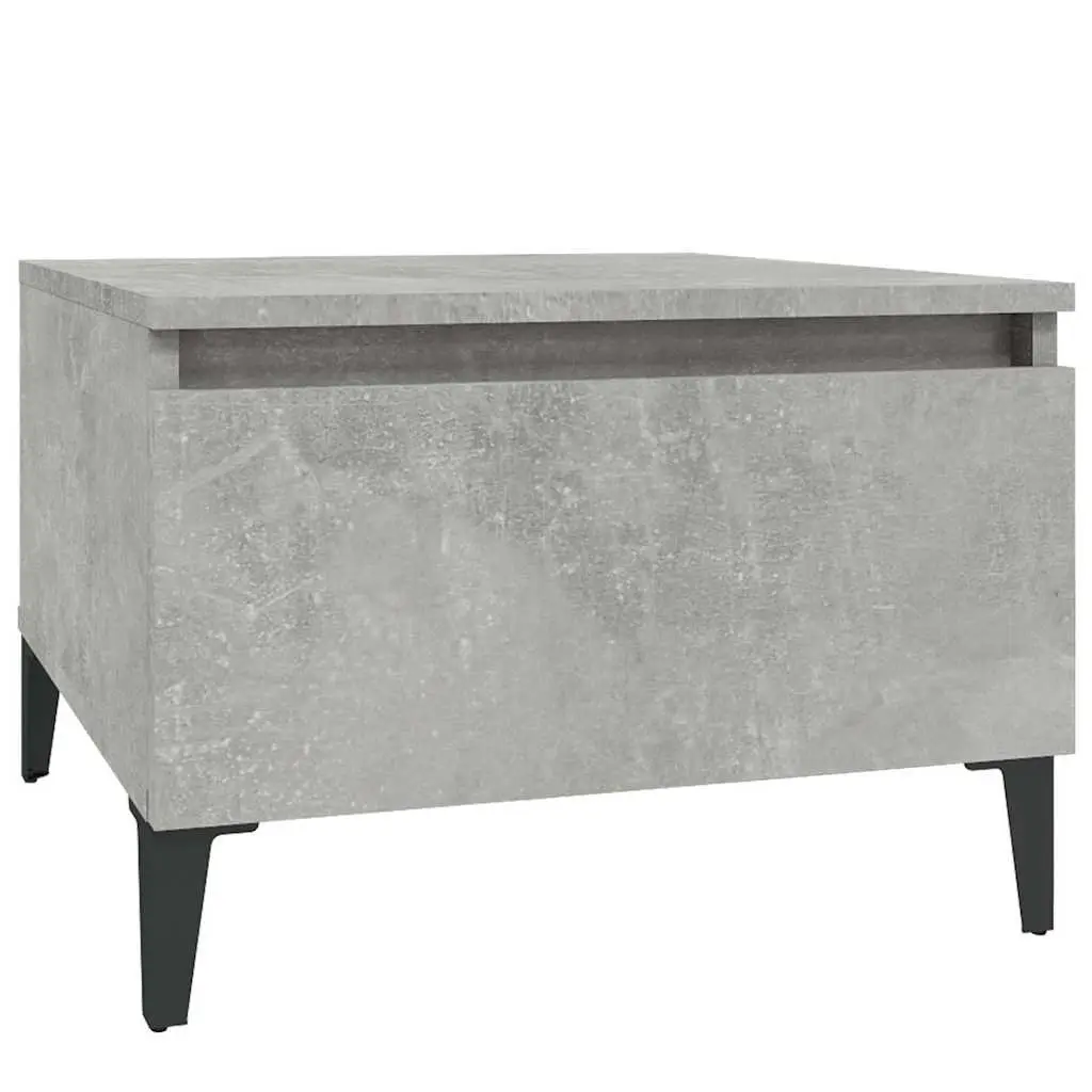 Accent Side Tables Grey Engineered Wood Industrial Style 50x46x35cm with Drawer Storage Set of 2