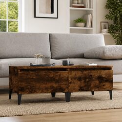 Set of 2 End Tables with Smoked Oak Storage Drawers