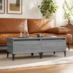 Set of 2 Grey Engineered Wood Accent Side Tables