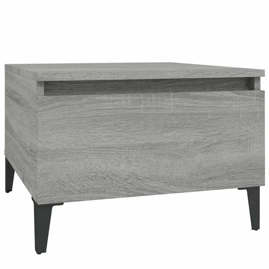 Side Tables Grey Engineered Wood Accent Tables with Drawer Storage 50 x 46 x 35 cm