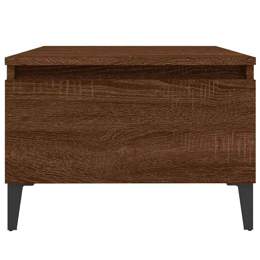 Brown Oak Industrial Side Table Set of 2