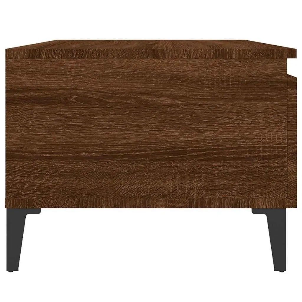Brown Oak Industrial Side Table Set of 2