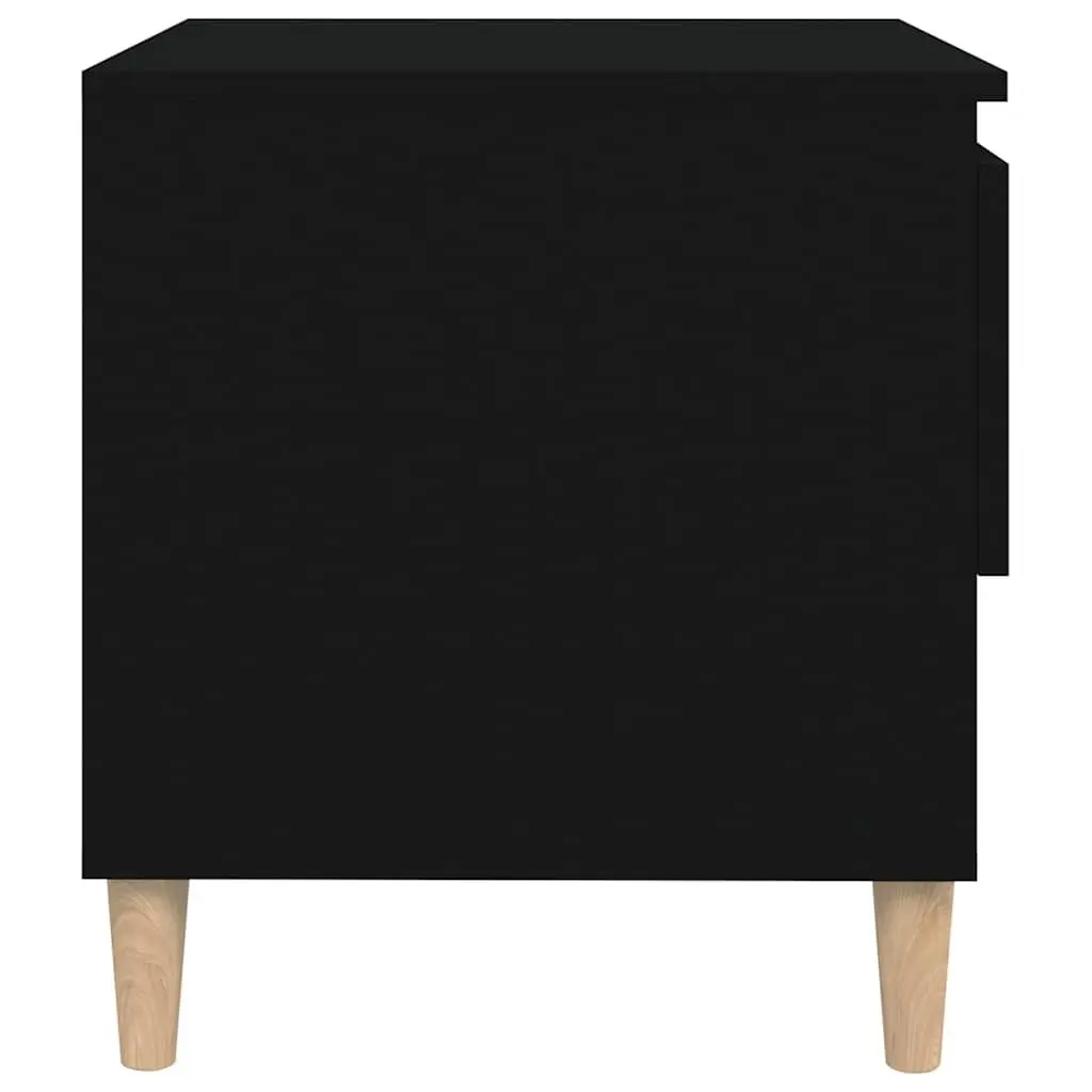 Bedside Table Black Engineered Wood 50x46x50cm