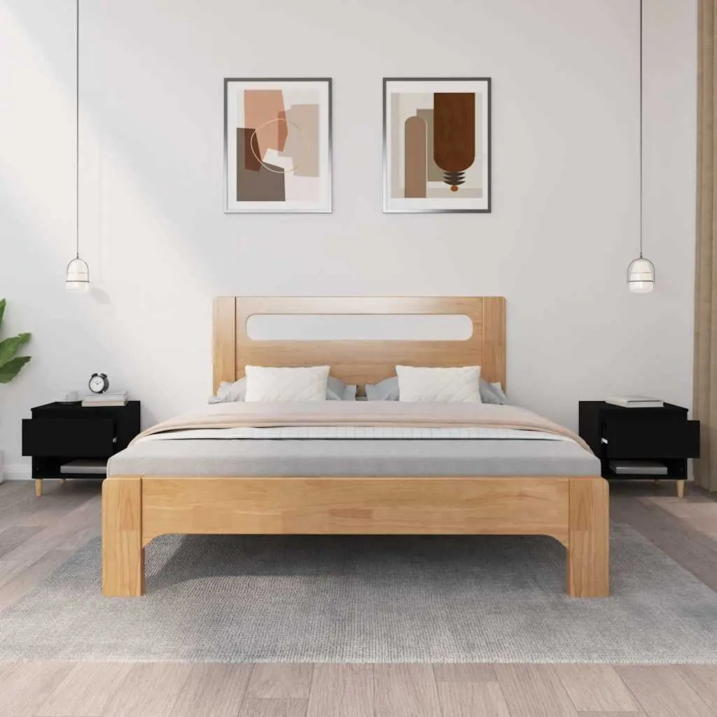 Black Bedside Tables Set of 2, 50x46x50 cm