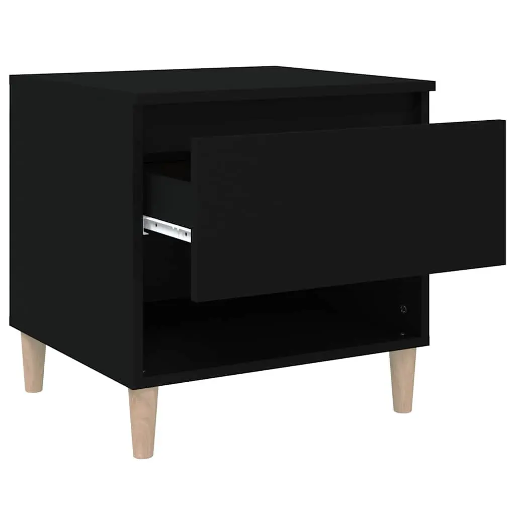 Black Bedside Tables Set of 2, 50x46x50 cm