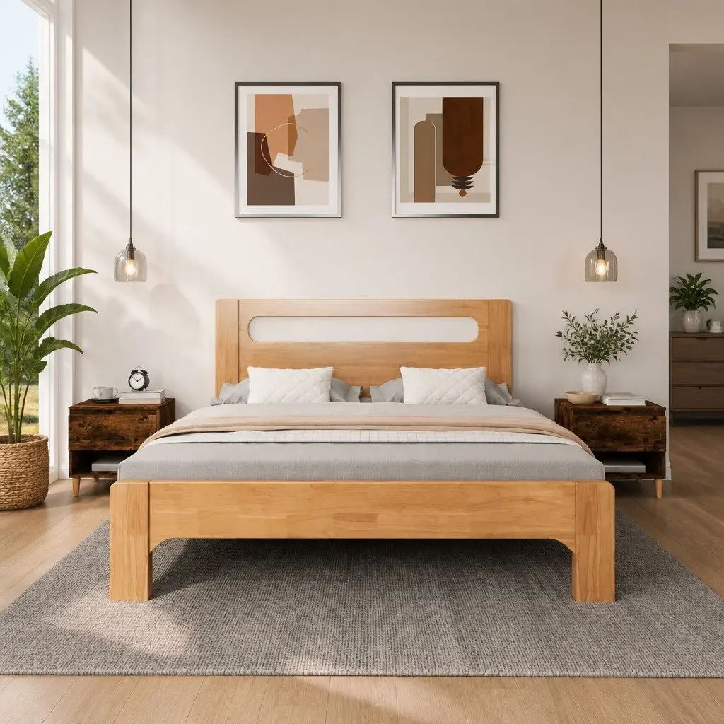 Bedside Tables Brown Engineered Wood Nightstands 50 x 46 x 50 cm Bedroom Storage Set of 2