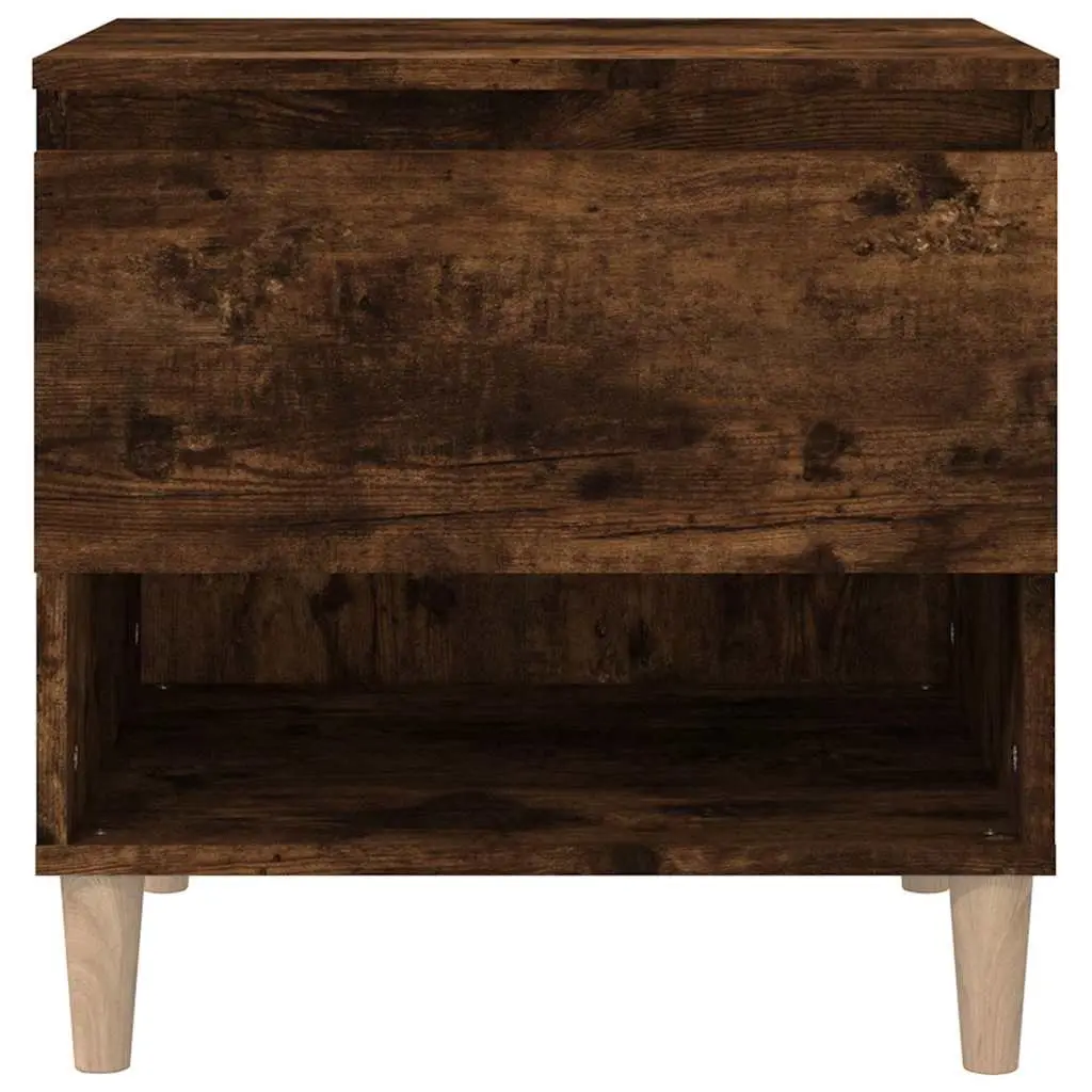 Bedside Tables Brown Engineered Wood Nightstands 50 x 46 x 50 cm Bedroom Storage Set of 2