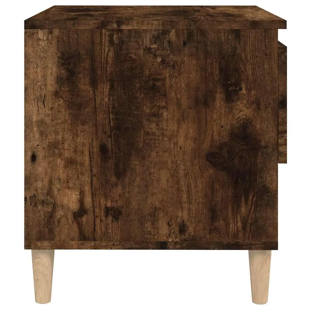 Bedside Tables Brown Engineered Wood Nightstands 50 x 46 x 50 cm Bedroom Storage Set of 2