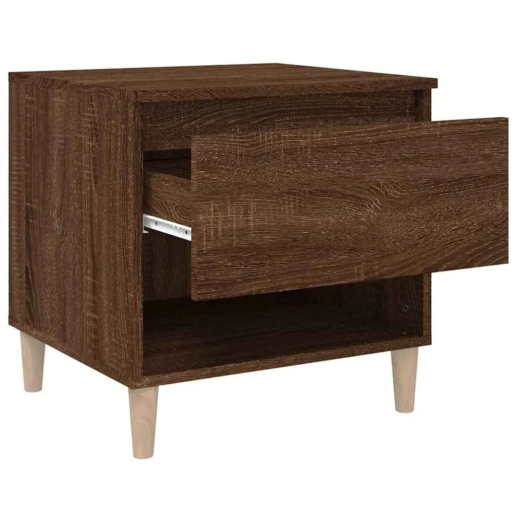 Brown Oak Bedside Tables, 2 pcs 50x46x50 cm