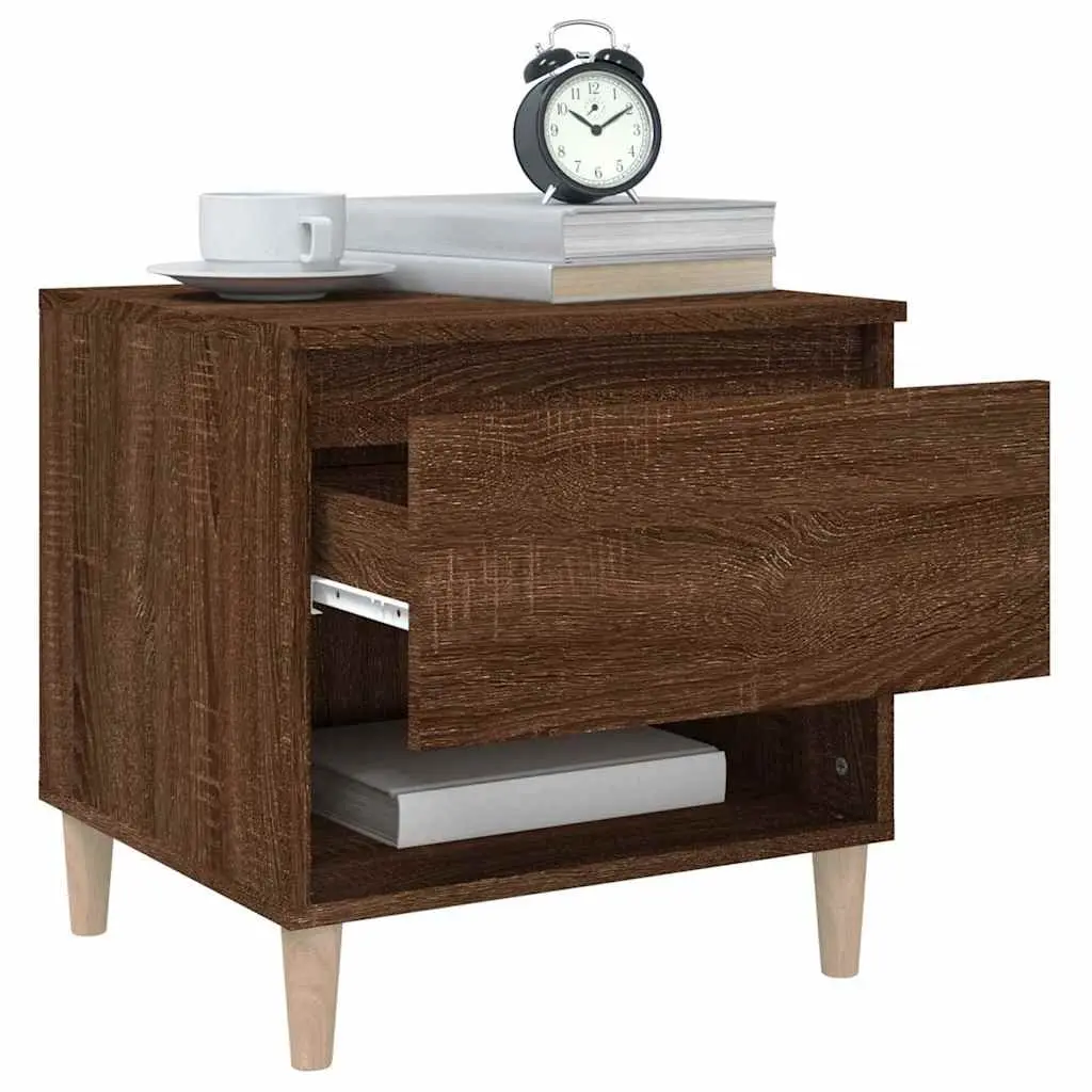 Brown Oak Bedside Tables, 2 pcs 50x46x50 cm