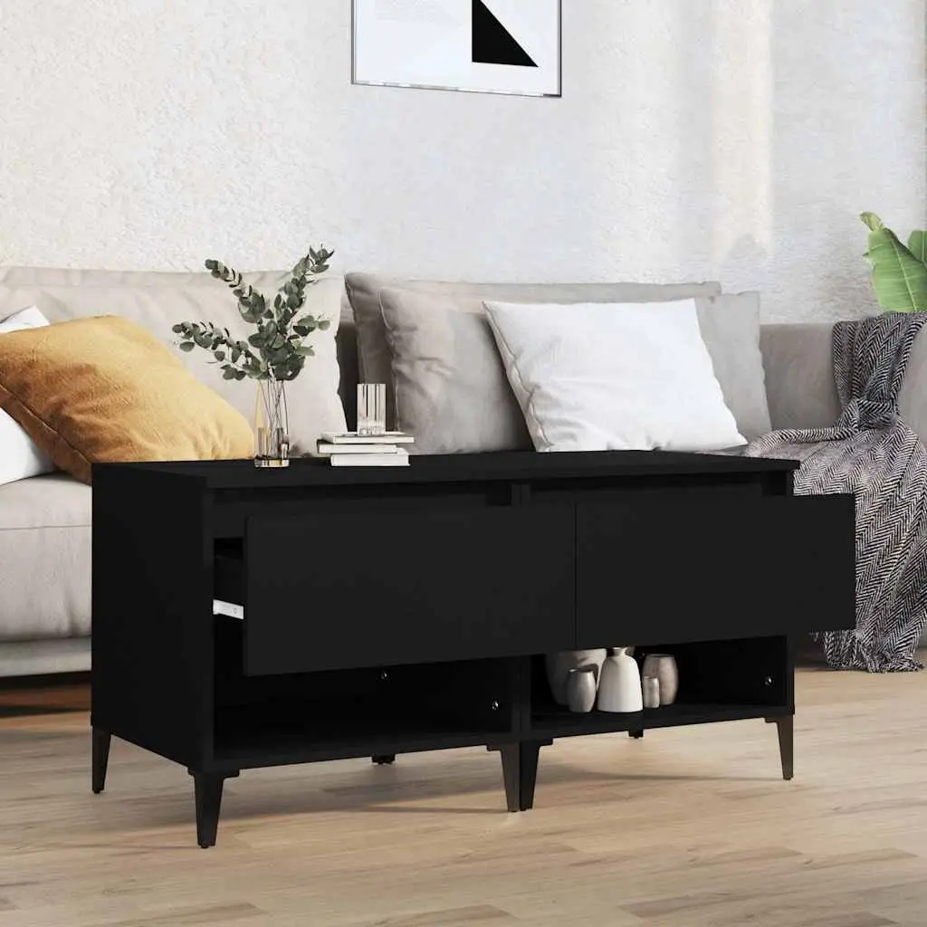 End Tables Black Industrial 50W x 46D x 50H cm Engineered Wood