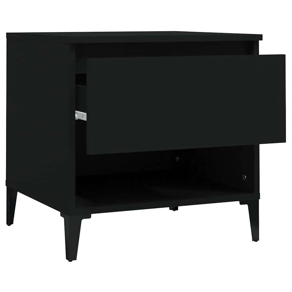 End Tables Black Industrial 50W x 46D x 50H cm Engineered Wood