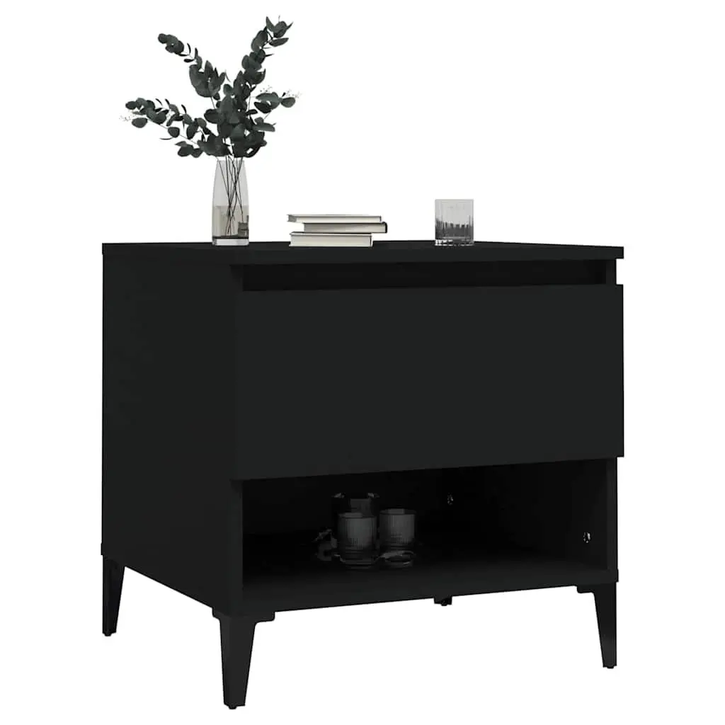 End Tables Black Industrial 50W x 46D x 50H cm Engineered Wood
